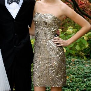 Beaded dress Scalia size 0 tan